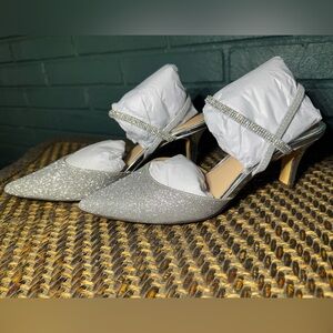 Billie SILVER GLITTER MID-HEEL PUMPS by Nina Shoes